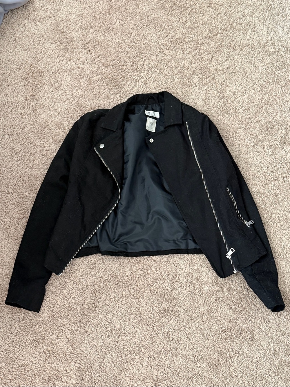 H&M Black Moto-Style Women's Leather Jacket